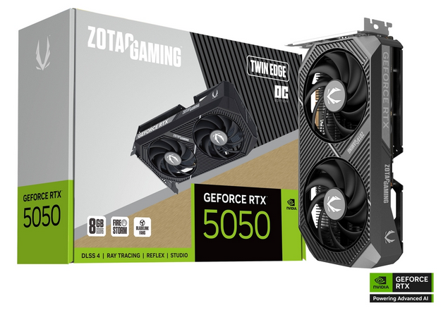 Placa De Video Zotac Gaming Rtx 5050 Twin Edge Og 8gb Gddr6