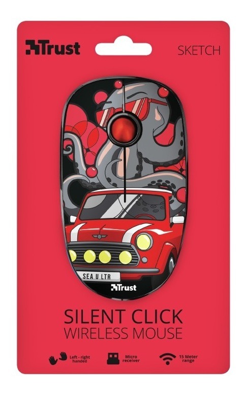 Mouse Trust Sketch Silent Wireless Red