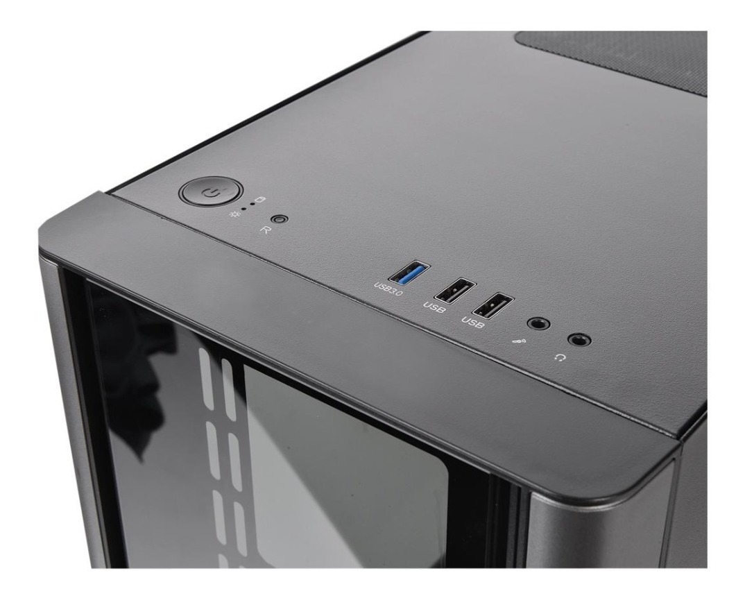 Gabinete Thermaltake V150 Tg Black Tempered Glass