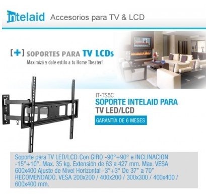 Soporte Intelaid Tv/lcd 37 A 70 Vesa 600 X400 It-ts5c