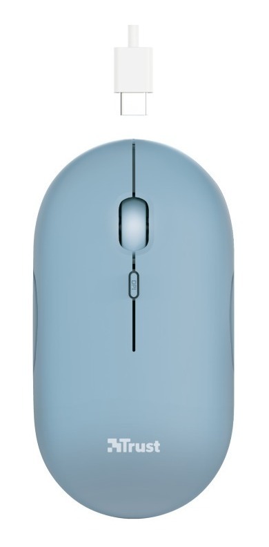 Mouse Trust Puck Wrl Recargable Blue