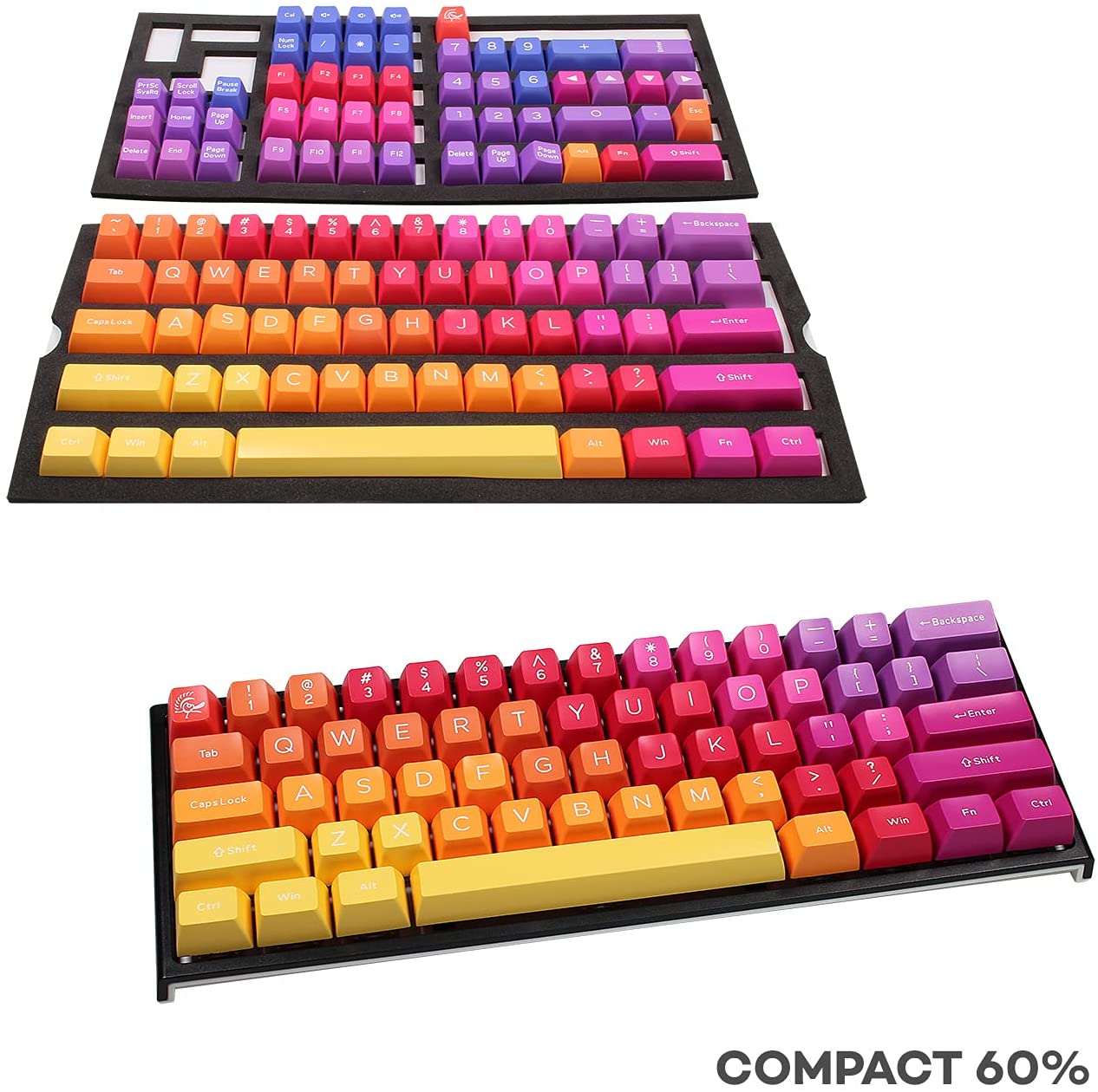 Ducky Keycap Set Afterglow Sa Us Abs Seamless Double Shot
