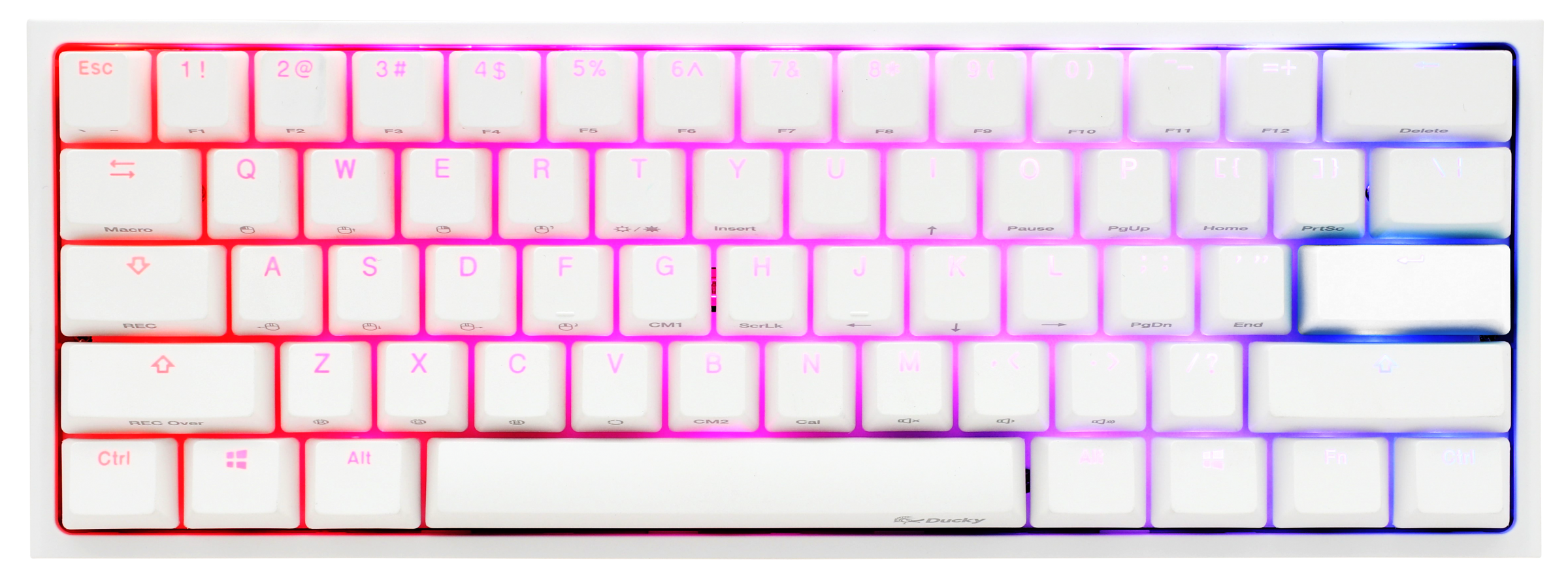 Teclado Gamer Ducky One 2 Mini Pure White Rgb Version  Gaming Cherry Mx Red Double-shot Pbt Mecanico